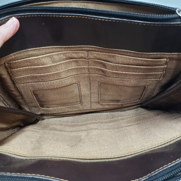 M.C. Marc Chantal Fake Reptile Skin Purse Brown Red Crossbody Strap - Picture 5 of 16